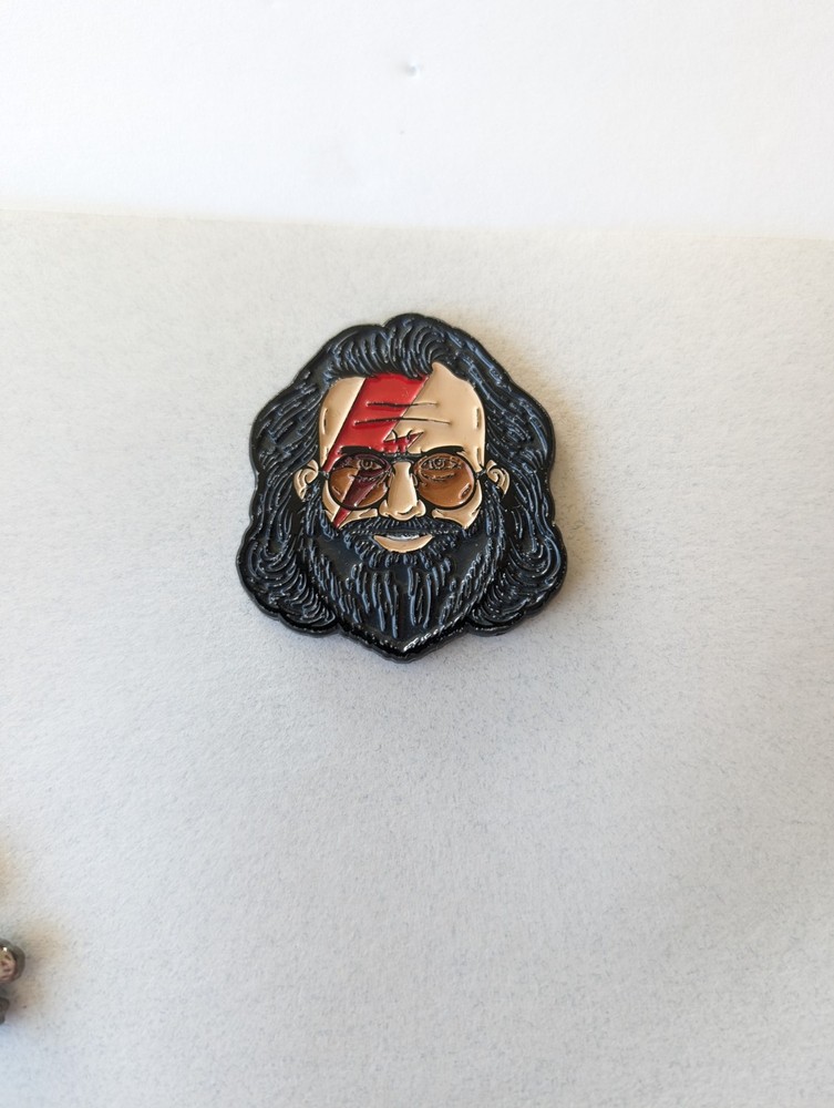 Jerry Garcia Bolt Face Pin. Grateful Dead. JGB