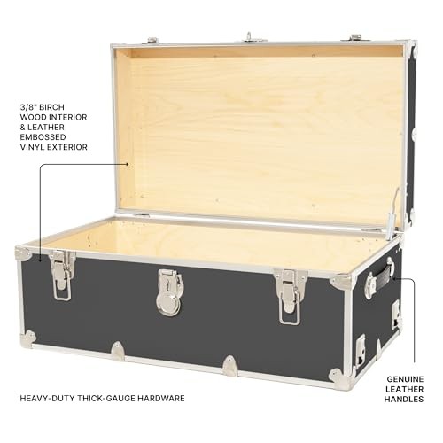 Large Armor Camp Trunk with Removeable Wheels 32" With Removable Wheels Slate