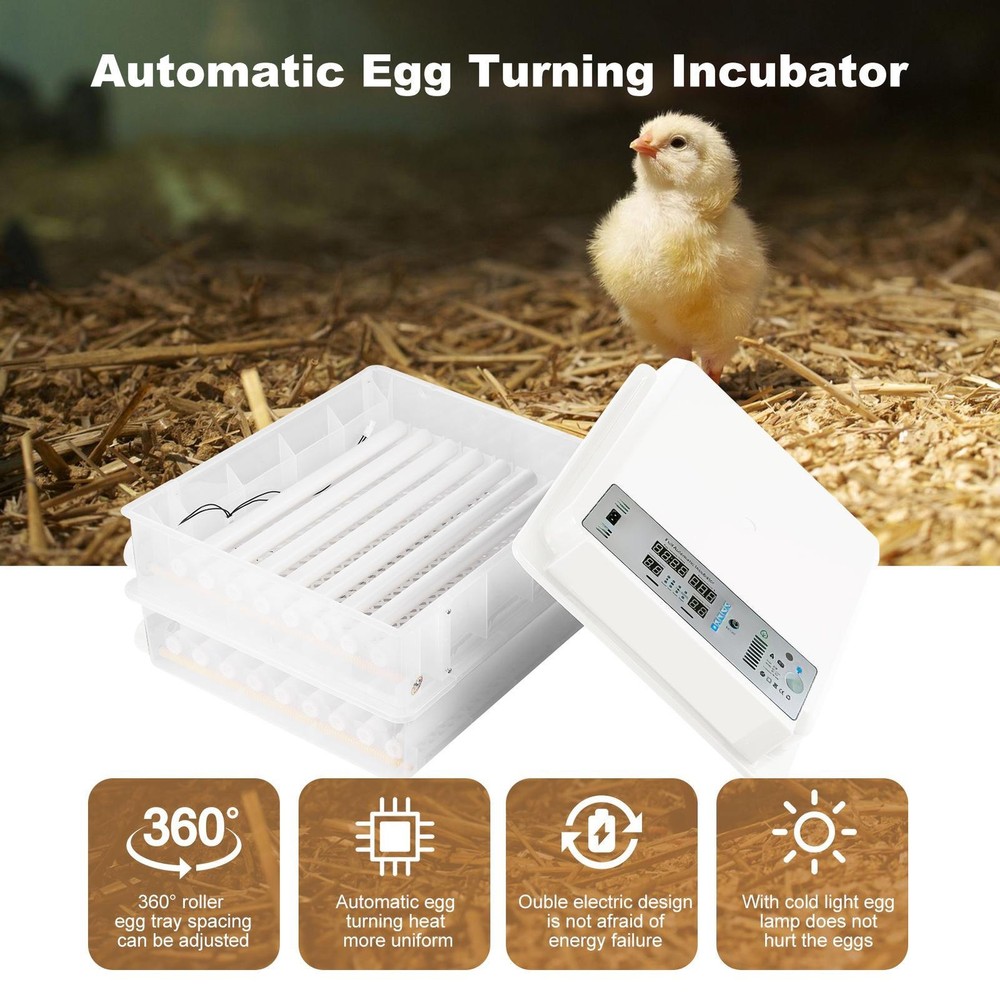 Incubator Automatic Digital Chicken Egg Hatcher 120 Eggs Temperature Control