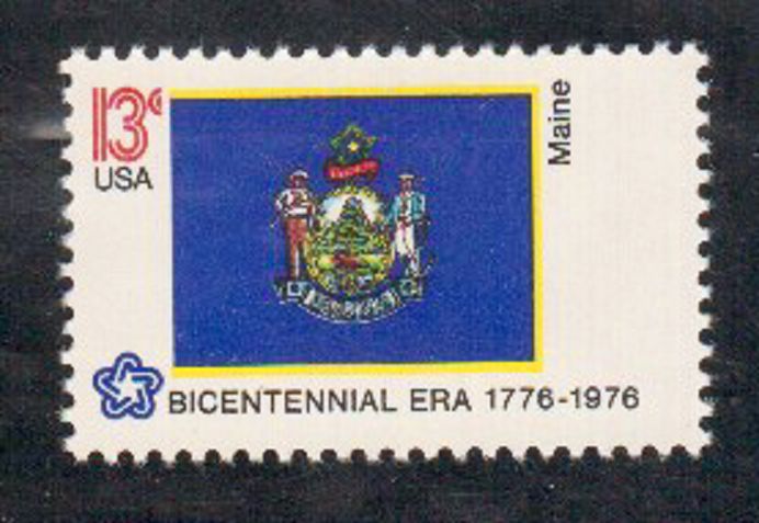 Scott # 1655...13 Cent...Maine Flag...4 Stamps