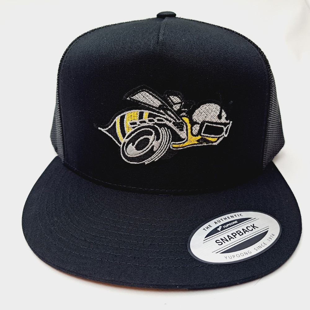 Dodge Super Bee Flat Bill Cap Direct Embroidered Mesh Snapback Black