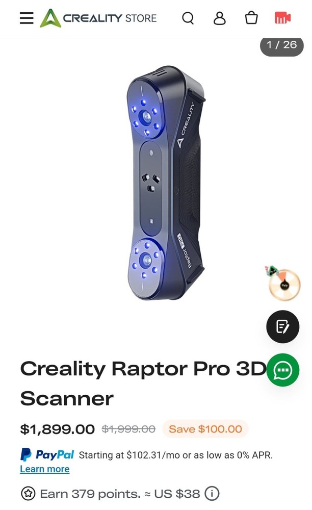 Creality 3d Scanner Raptor Pro