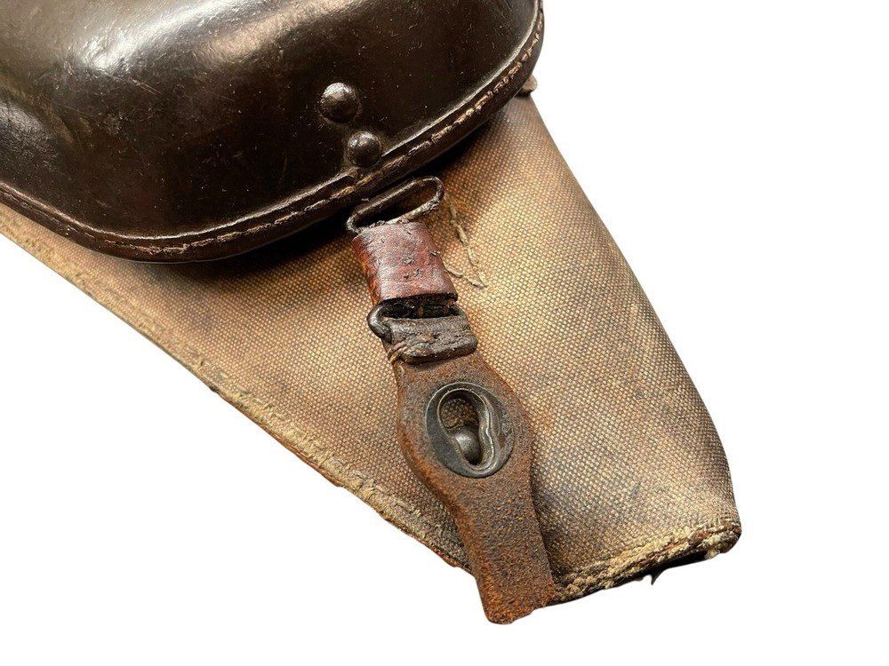 Rare Transitional Nambu Holster Half Leather Rubberized Canvas Type 14
