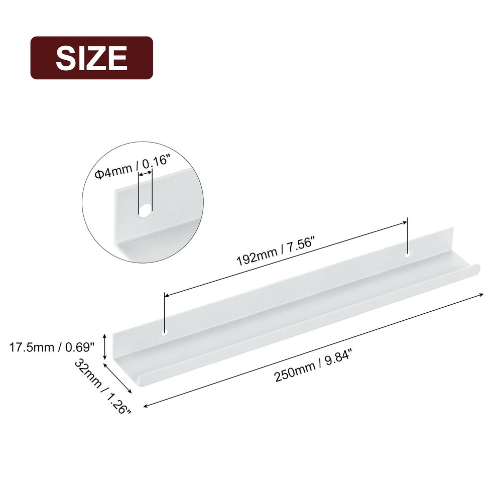 Cabinet Edge Finger Pull, 10pcs 250mm / 9.84" Hidden Cabinet Pulls, White