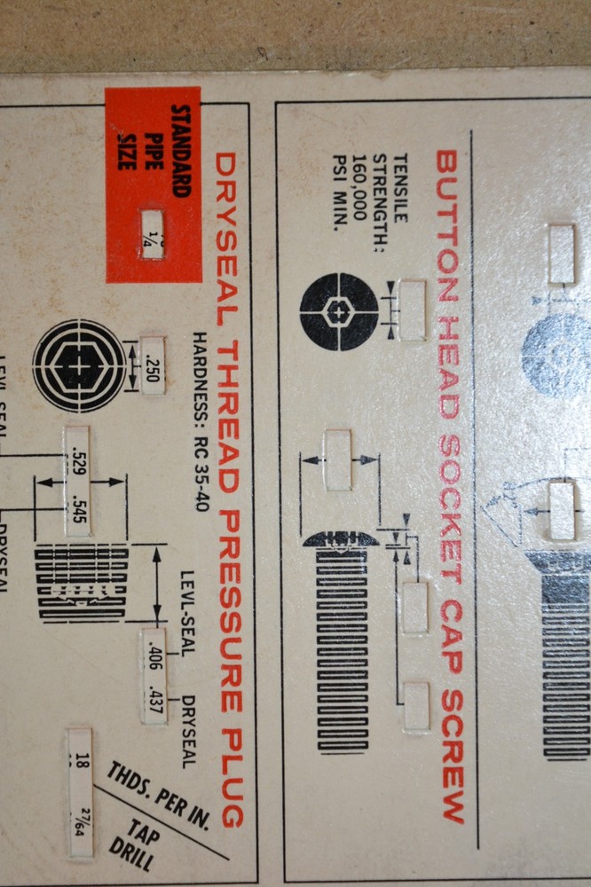 Vintage Unbrako Socket Screw Selector Data Guide Slide Rule - Plastic Sleeve