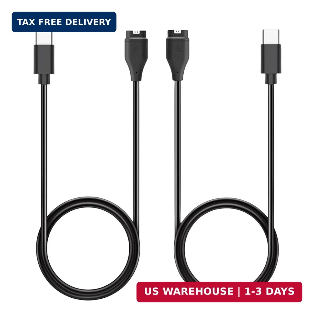 EGK Charger USB-C Cable for Garmin Watch Replacement (1m, 2 Pack)