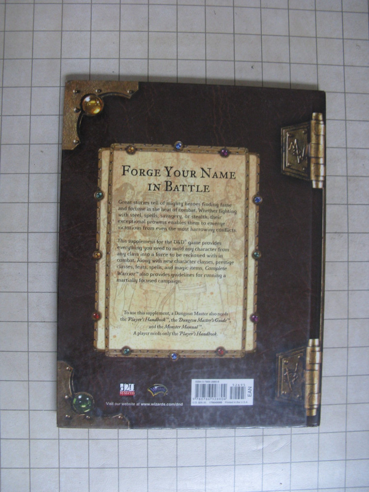 COMPLETE WARRIOR 3E d20 Dungeons & Dragons WotC