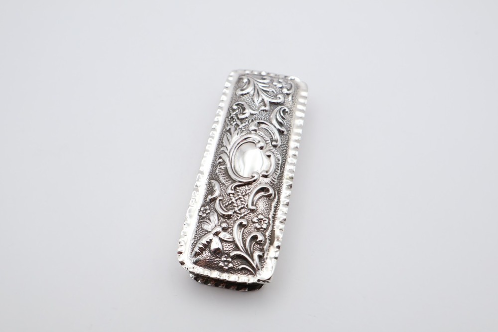 Antique Solid Silver Repousse Trinket Box Hallmarked Birmingham 1903