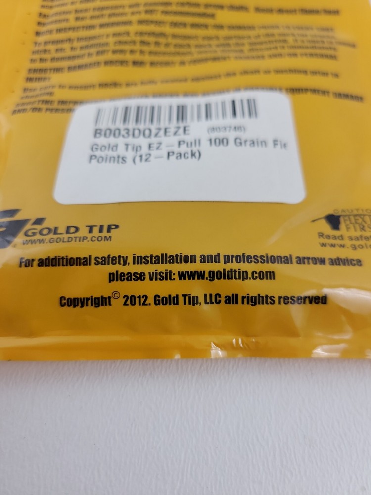 Gold Tip EZ Premium Arrow Components Pull 100 Grain, Glue-In Points, 12 Count