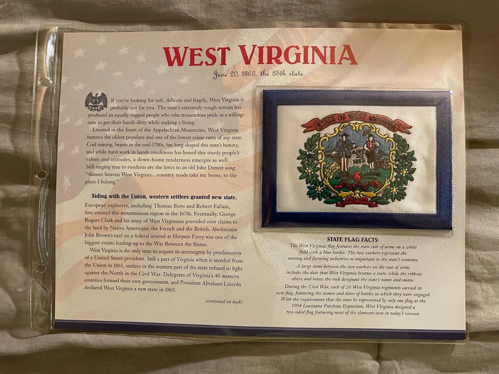 WILLABEE & WARD FLAG PATCH PANE **** WEST VIRGINIA