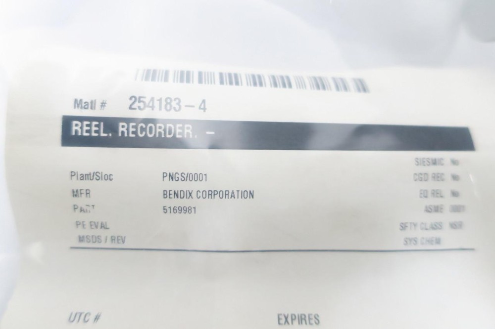 Bendix 5169981 Chart Recorder Reel Holder