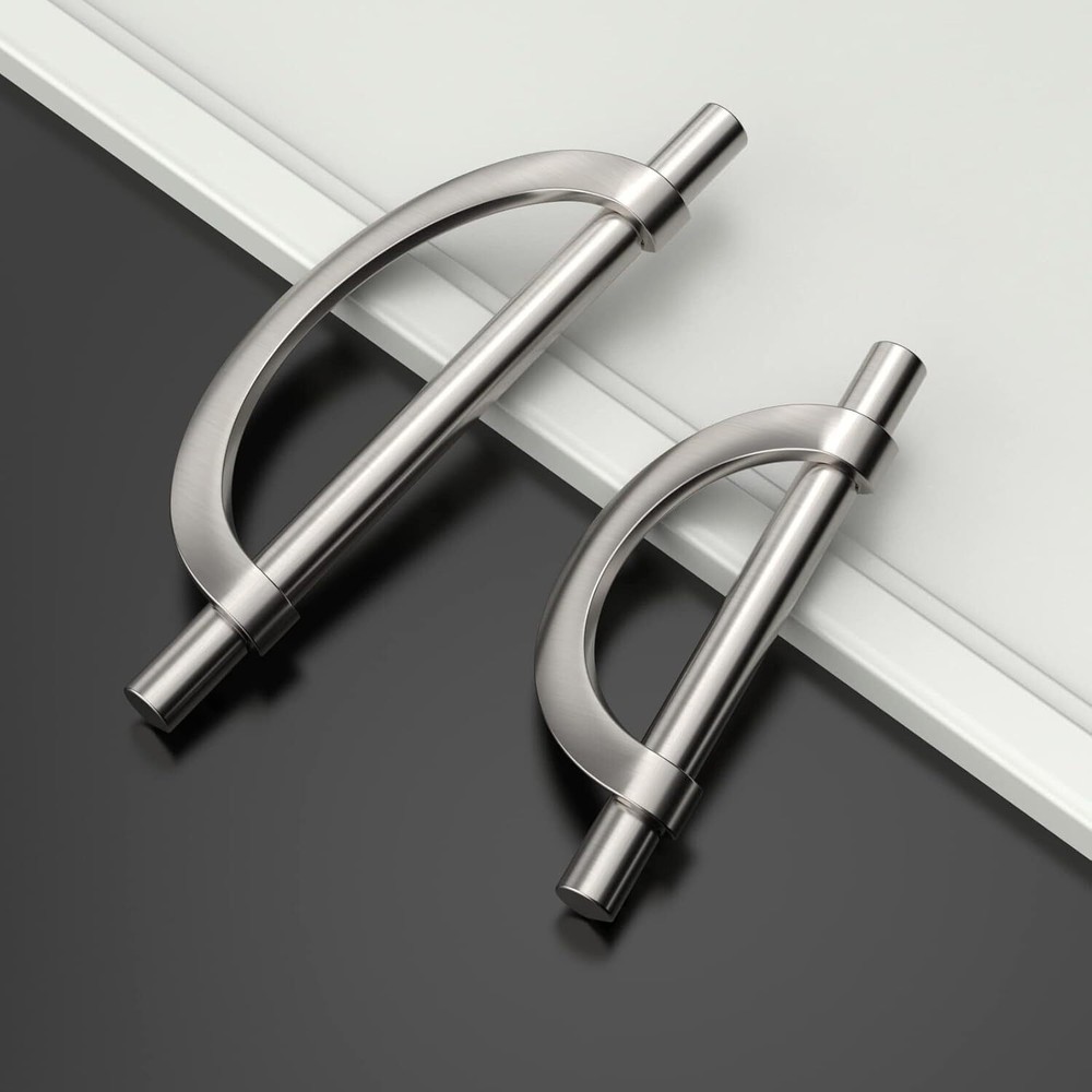 10-Pack Brushed Satin Nickel Cabinet Pulls 3.75 in (96 mm) Kitchen Cabinet Pulls