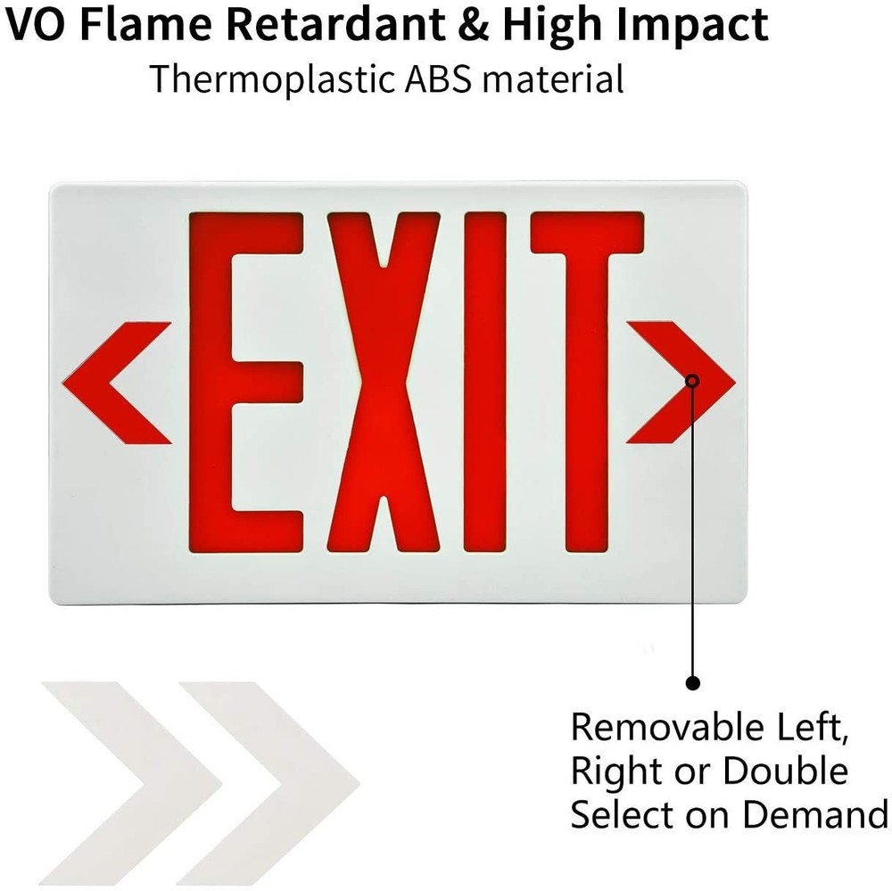 LED Exit Sign Red Letter Emergency Exit Light Battery Backup UL924 Fire-4 Pack