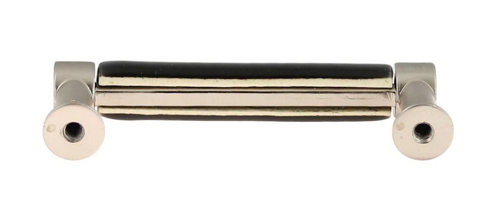 3" Black Ceramic Center Pull Brushed Pewter