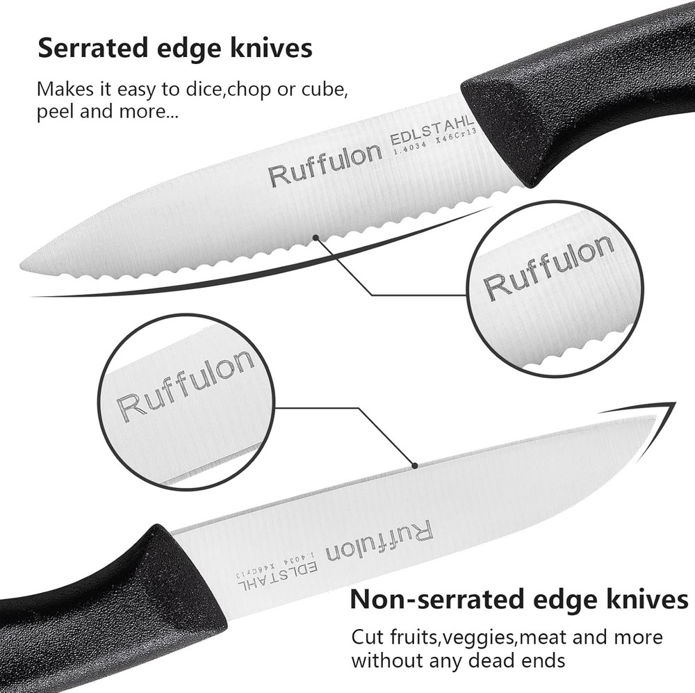 Super Sharp Compact Kitchen Knife Set - 6 High-Quality Fruit & Vegetable Knives