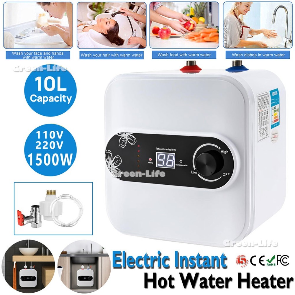 RV 10L 110V Instant Electric Hot Water Heater Shower Compact Mini-Tank Storage
