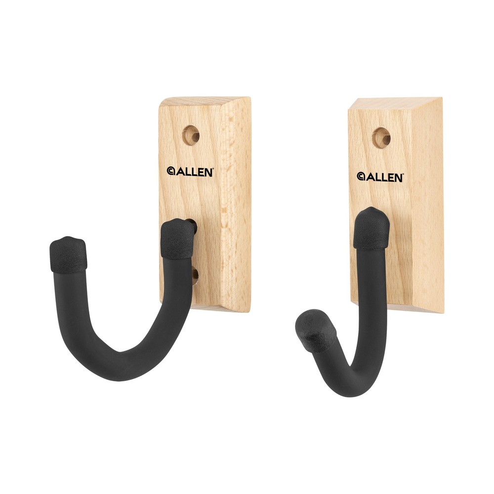 Defender Hooks with Wooden Mounting Plaque, 2-Hooks Per Pack, Black