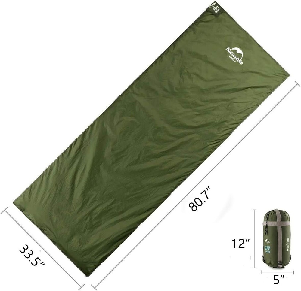 Lightweight Compact Sleeping Bag, 59℉/32℉ Envelope Ultralight Backpacking Sle...