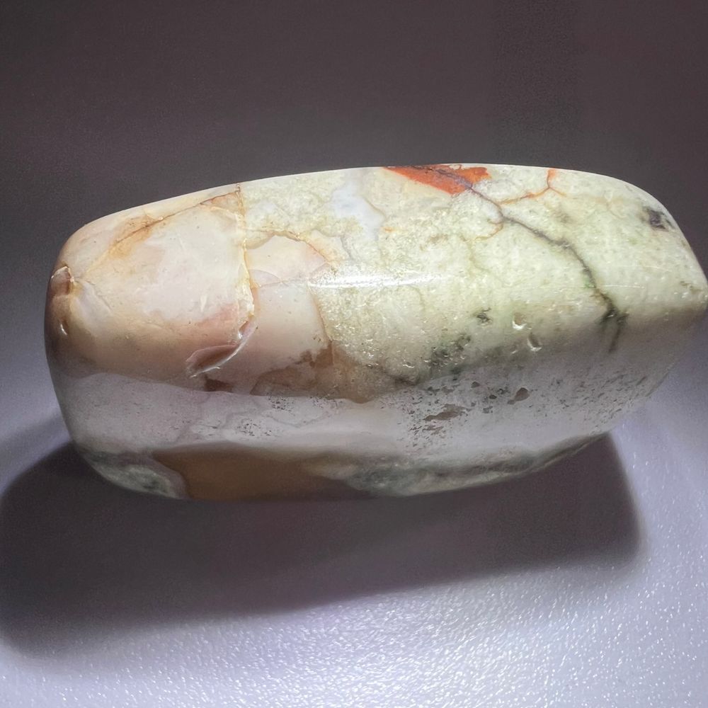 Green Flower Agate Crystal Palmstone