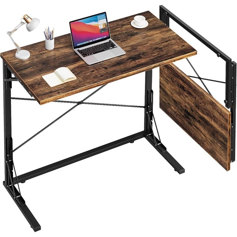 Foldable Compact Desk Portable Computer Table Space Saving Home Office Furniture