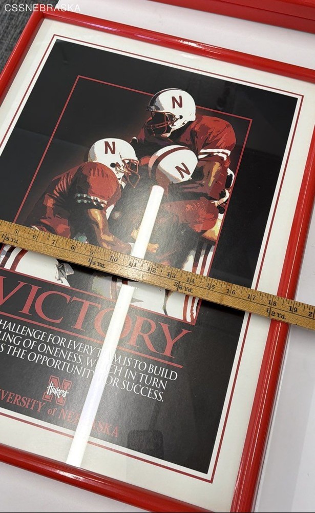 Nebraska Cornhuskers framed motivational posters Desire, Determinations, Victory
