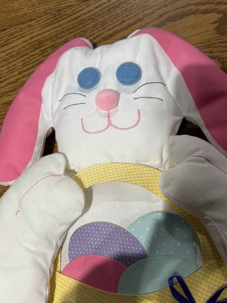 Handmade Easter Rabbit With Basket Wall Hanging 20”