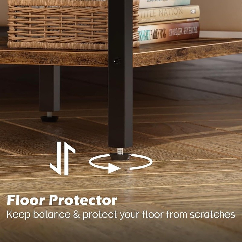 Nightstand W/ Charging Station USB Fabric Drawer Storage Shelf End Table