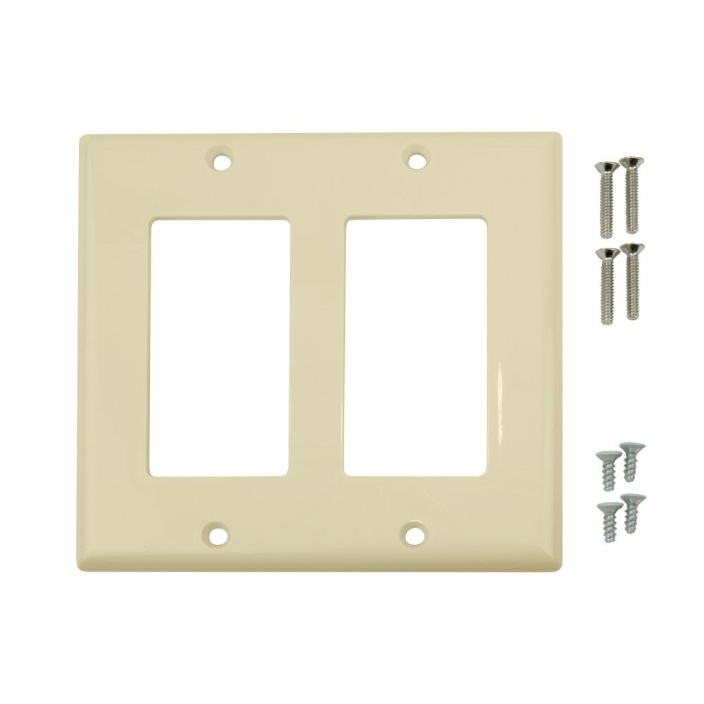 Construct Pro Decora Style Double Gang Wall Plate (Ivory)