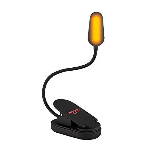 Book Light, Rechargeable Clip On Blue Blocking Amber LED Light for Amber Light