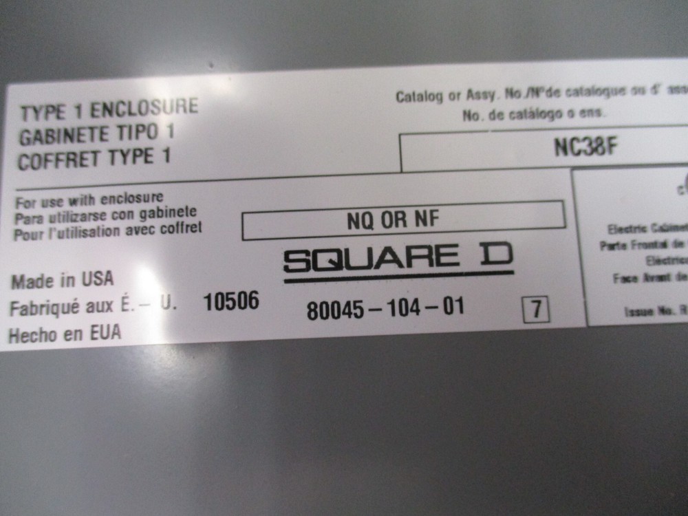 SQUARE D NC38F, FLUSH FRONT, PANELBOARD COVER / TRIM, NEW