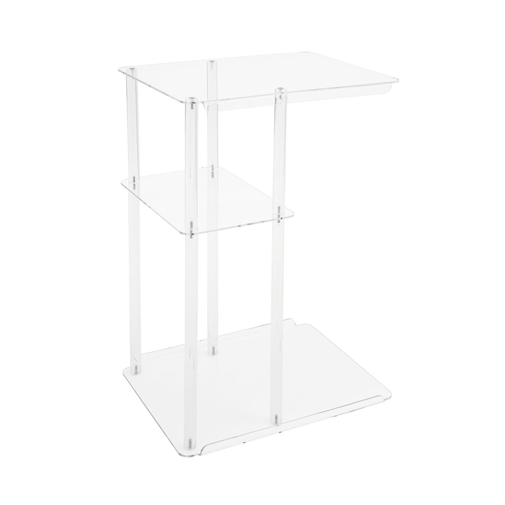 Clear Acrylic Side Table, Entryway Table, C Shaped End Table Minimalist Style