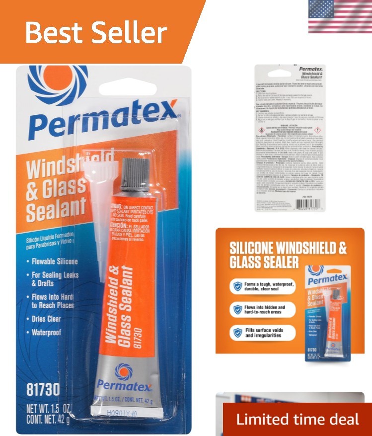 Flowable Silicone Windshield and Glass Sealer, 1.5 oz.