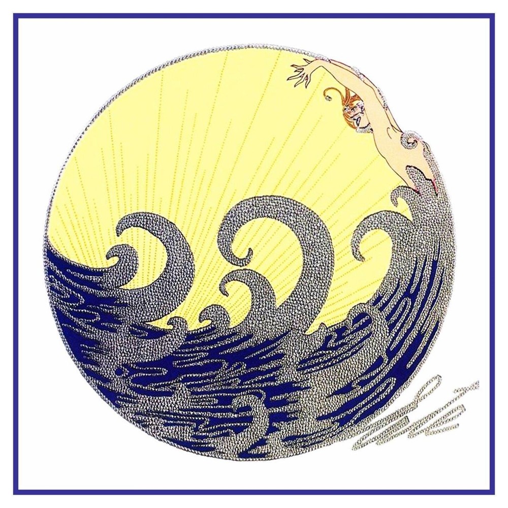 The Wave by ERTE, Romain de Tirtoff Counted Cross Stitch Pattern Chart Pattern