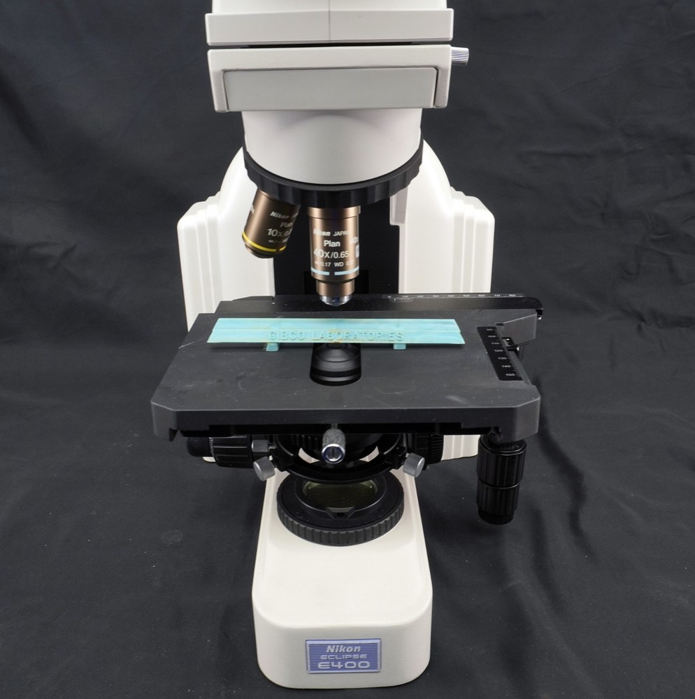 Nikon Eclipse E400 Microscope Ergo Binocular 10x Eye Plan 10/40x Objective Lot B