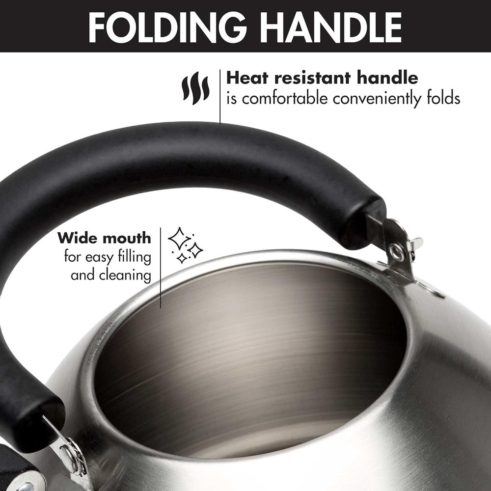 1.5-Quart Whistling Tea Kettle with Cool Touch Handle - Stewart