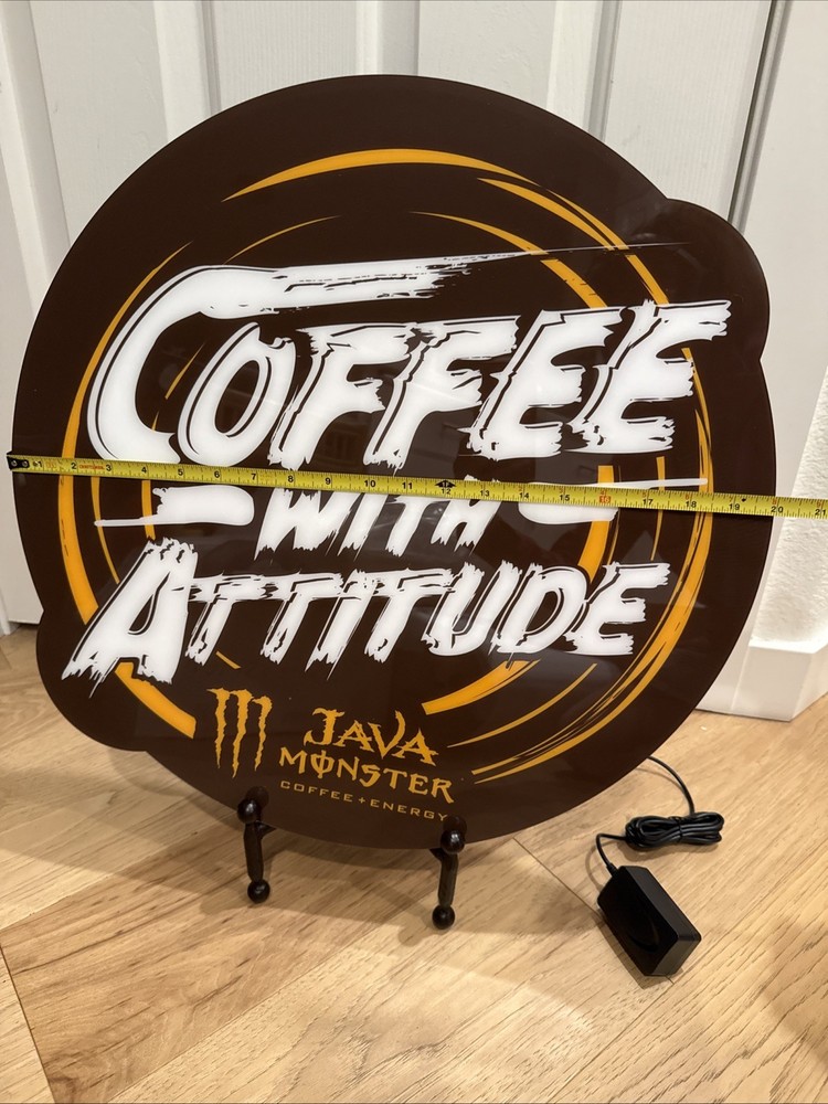 Monster Energy Java Coffee With Attitude 20” Lightup LED Display Sign New W/Box