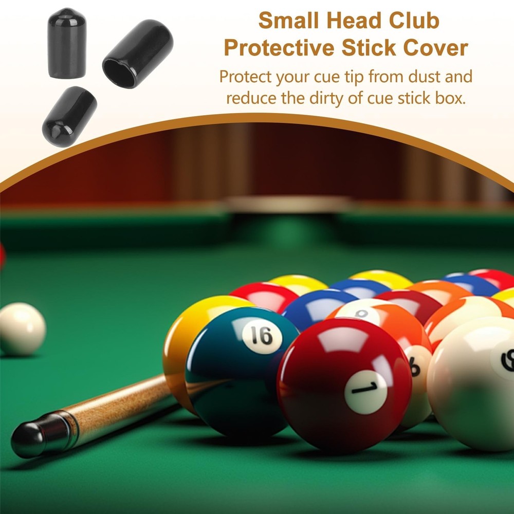10Pcs Pool Tip Cover, Rubber Pool Cue Protector Lightweight Billiard Cue Tip ...