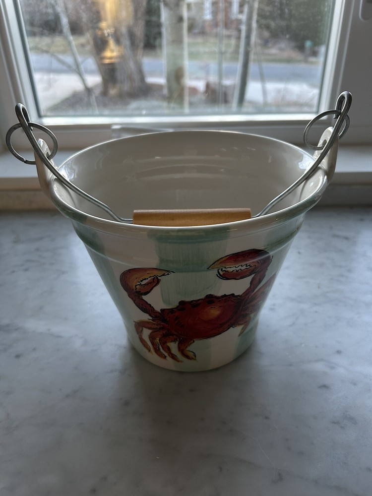 Crab Stripe By Mascara Ceramic Bucket And Platter