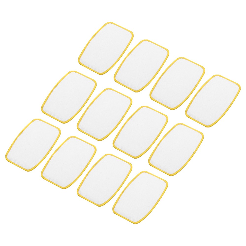 40pcs Sublimation Patch Blank Oval Rectangle White with Yellow Border