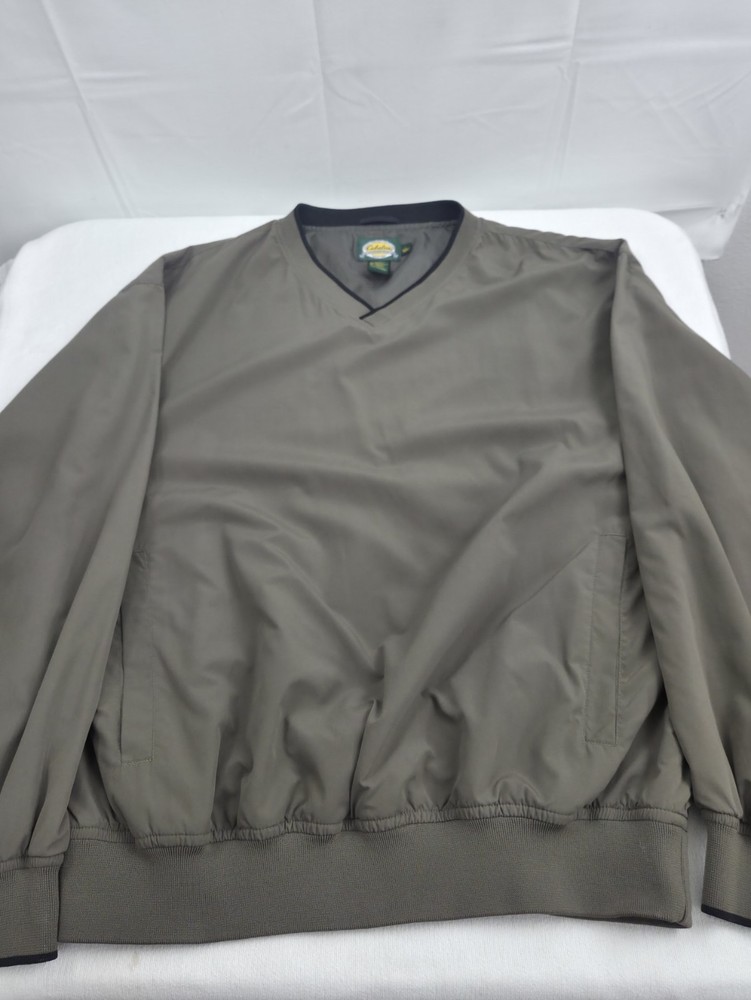 Cabela's Golf Jacket Pullover Men's Lightweight Grey Smooth Polyester Sz L