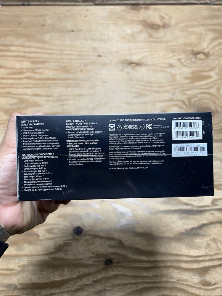 Razer Anzu Rectangle Small/Medium Bluetooth Smart Glasses