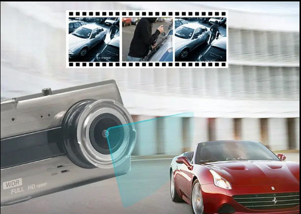 Black Box Dash cam 4" screen night vision, full HD 4X front and rear camera