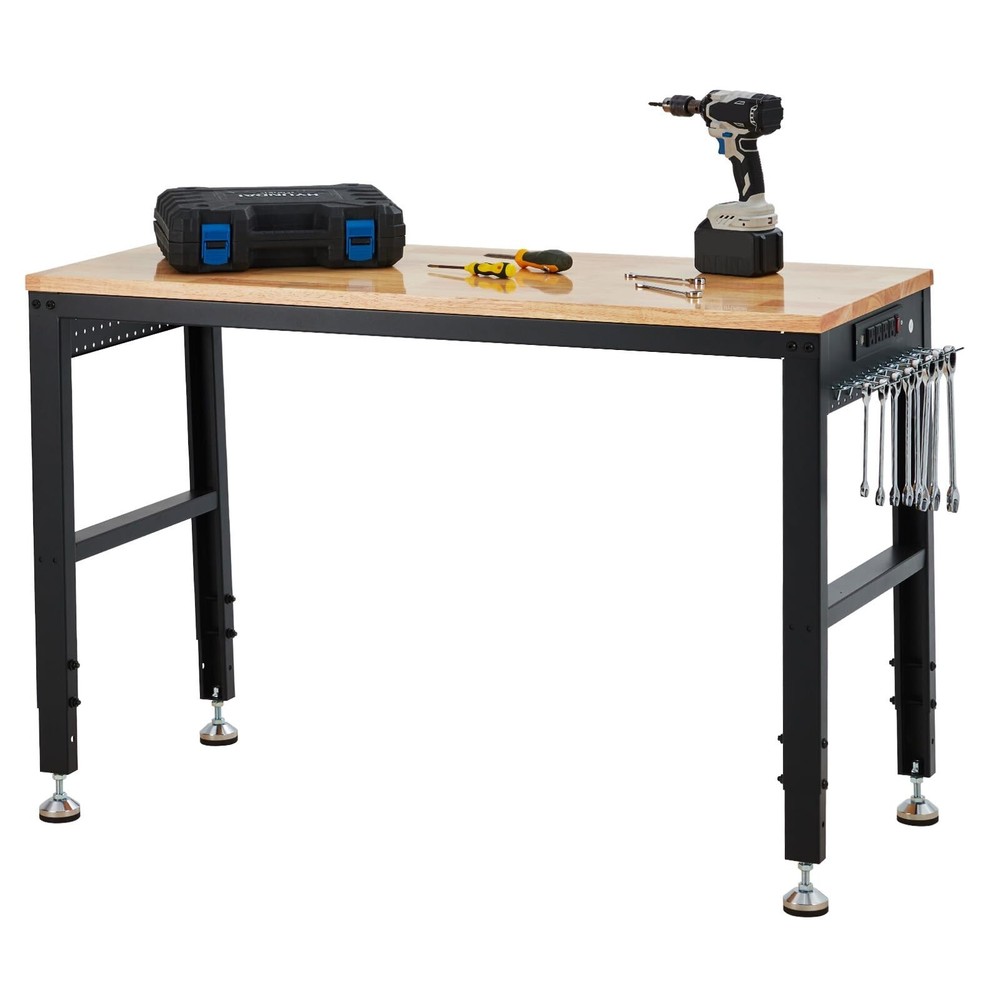 Adjustable Workbench 60"x20" 2000lbs Load Capacity Height Adjustable 29.5"-38.4"