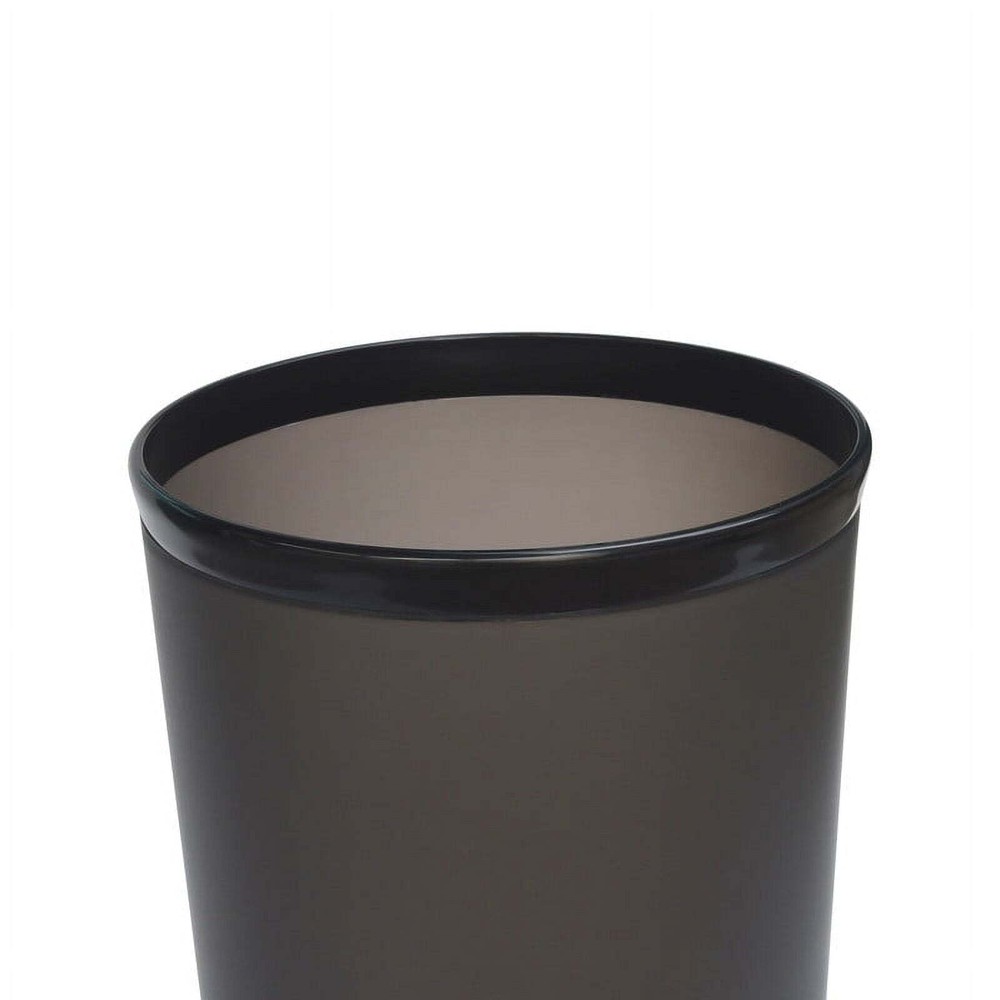 Frosted Plastic Black Wastebasket