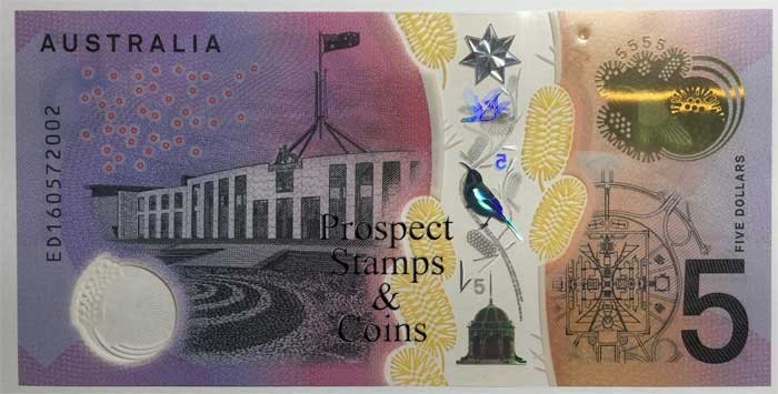 2016 $5 - STEVENS & FRASER -R224- UNC -Australian note in Next Generation Folder