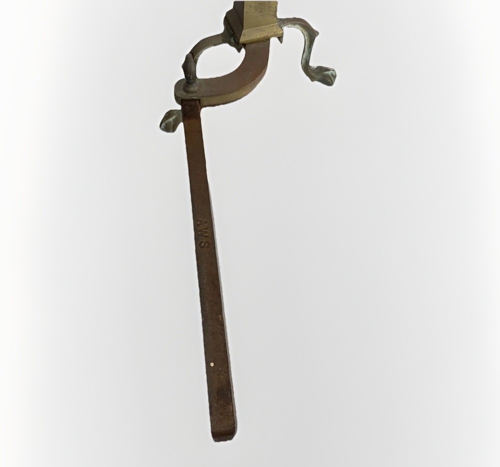 Federal Style Andirons For Fireplace Solid Brass & Cast Iron 25” H