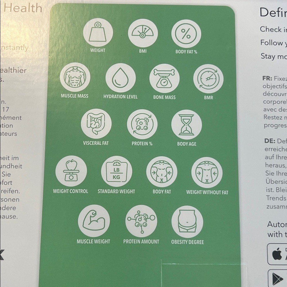 FitTrack Bluetooth Body Analysis Scale - White