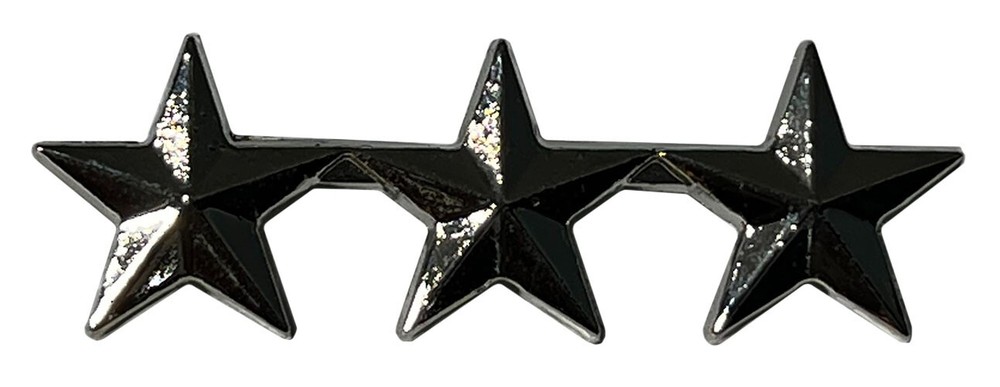 Three 3 Star Silver Motorcycle Hat Cap Lapel Pin POS-343