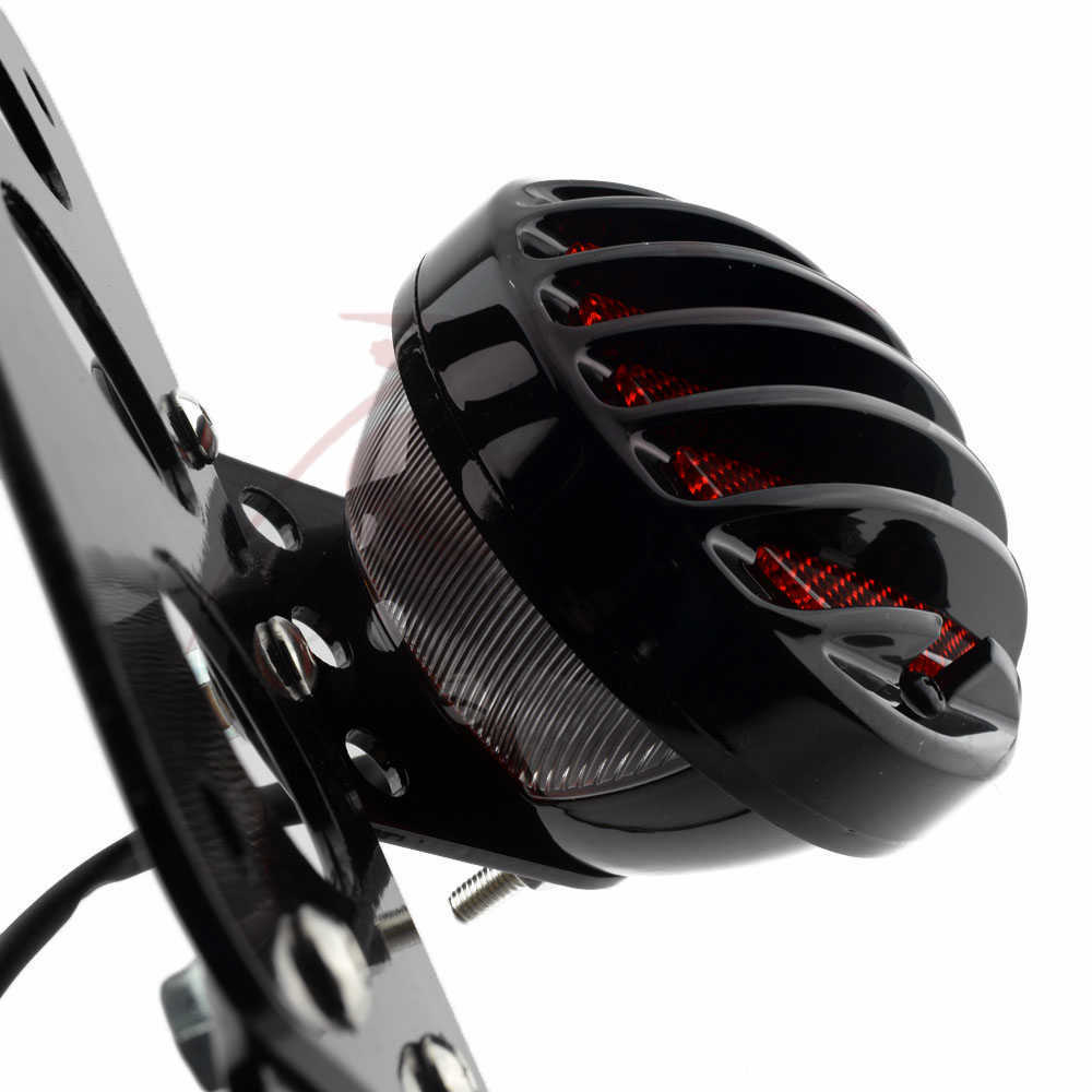 Black Side Mount Tag License Plate Holder Bracket Tail Light For Harley Softail