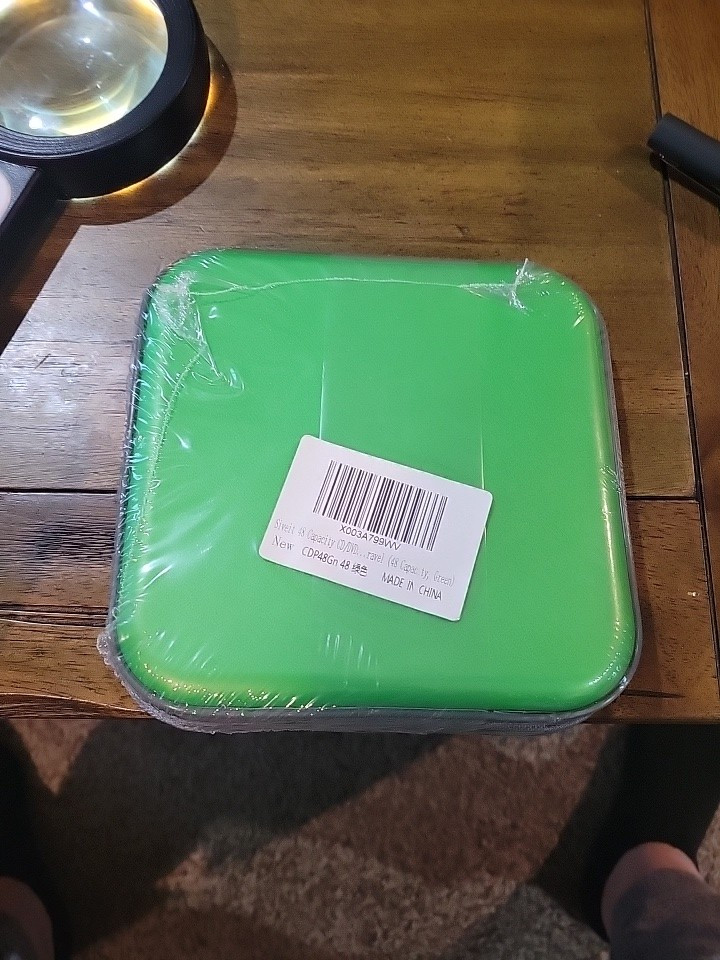 Siveit CD Case, 48 Capacity CD/DVD Case Holders Wallet, Green